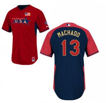 2014 Future Stars USA League Baltimore Orioles 13 Manny Machado Red Blue MLB BP Jerseys