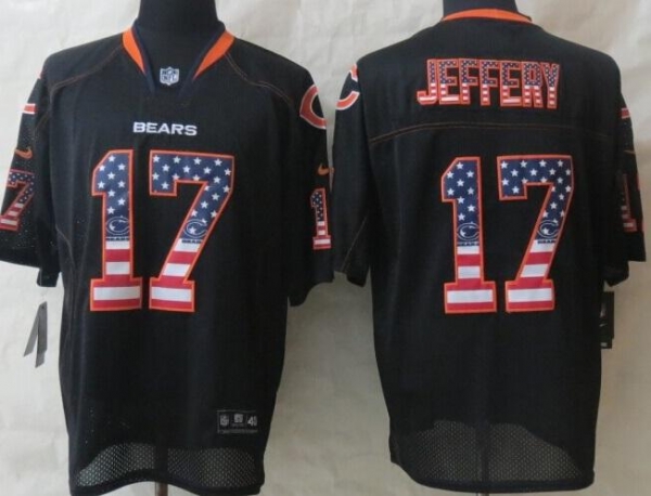 Nike Chicago Bears 17 Alshon Jeffery Black USA Flag Fashion Elite NFL Jerseys