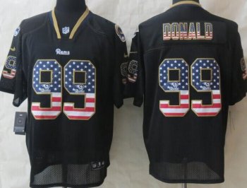 Nike St. Louis Rams 99 Aaron Donald Black USA Flag Fashion Elite NFL Jerseys