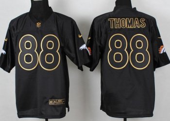 Nike Denver Broncos 88 Demaryius Thomas 2014 PRO Gold Lettering Fashion Black NFL Jerseys