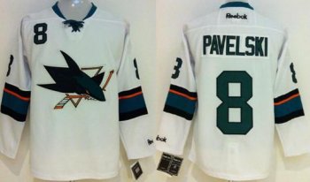 Kids San Jose Sharks 8 Joe Pavelski White NHL Hockey Jersey New Style