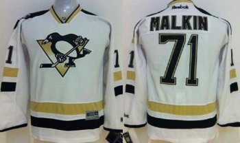 Kids Pittsburgh Penguins 71 Evgeni Malkin White NHL Jerseys