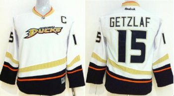 Kids Anaheim Ducks 15 Ryan Getzlaf White NHL Hockey Jersey