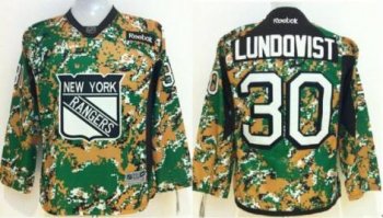 Kids New York Rangers 30 Henrik Lundqvist Camo NHL Jerseys