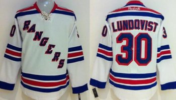 Kids New York Rangers #30 Henrik Lundqvist White NHL Jerseys