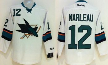 Kids San Jose Sharks 12 Patrick Marleau White NHL Hockey Jersey New Style