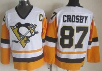 Pittsburgh Penguins 87 Sidney Crosby White NHL Jerseys