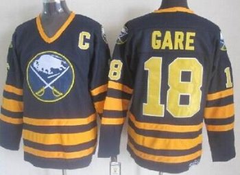 Buffalo Sabres 18 Danny Gare Dark Blue Throwback CCM NHL Jerseys