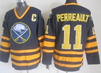 Buffalo Sabres 11 Gilbert Perreault Dark Blue Throwback CCM NHL Jerseys