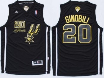 San Antonio Spurs 20 Manu Ginobili Black 2014 Fianls Champions NBA Jerseys