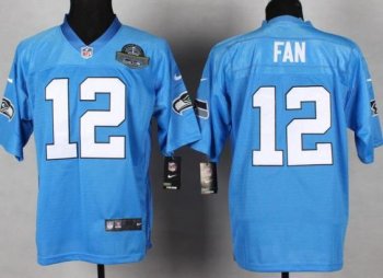 Nike Seattle Seahawks 12 Fan Light Blue NFL Jerseys With 2014 Champions Patch