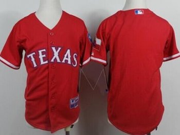 Kids Texas Rangers Blank Red Cool Base MLB Jersey