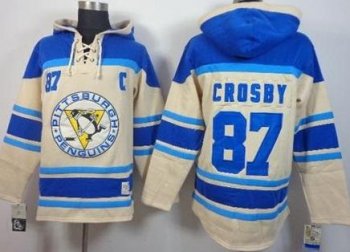 Pittsburgh Penguins #87 Sidney Crosby Cream Stitched NHL Sawyer Hooded Sweatshirt