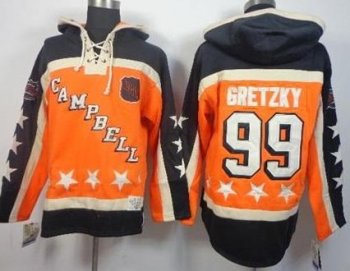 Edmonton Oilers #99 Wayne Gretzky Orange All Star Stitched NHL Sawyer Hooded Sweatshirt