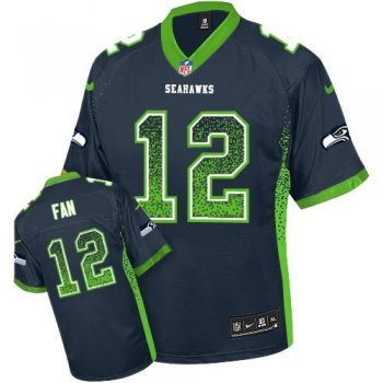 Youth Nike Seattle Seahawks 12 Fan Steel Blue Team Color Stitched Drift Fashion Elite NFL Jersey