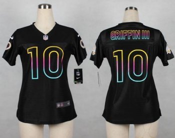 Women's Nike Washington Redskins 10 Robert Griffin III Black Fashion NFL Jerseys