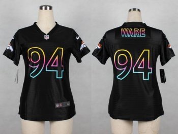 Women's Nike Denver Broncos #94 DeMarcus Ware Black Fashion NFL Jerseys