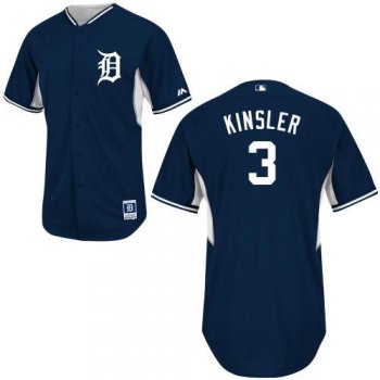 Detroit Tigers #3 Ian Kinsler Blue Authentic 2014 Cool Base BP MLB Jersey