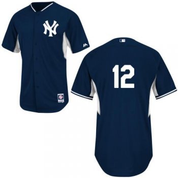 New York Yankees #12 Chase Headley Blue Authentic 2014 Cool Base BP MLB Jersey