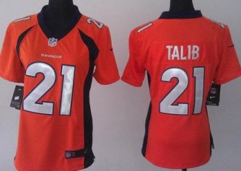 Women Nike Denver Broncos 21 Aqib Talib Orange NFL Jerseys