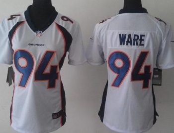 Women Nike Denver Broncos 94 DeMarcus Ware White NFL Jerseys