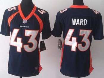 Women's Nike Denver Broncos #43 T.J. Ward Blue NFL Jerseys