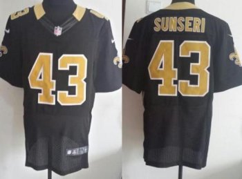 Nike New Orleans Saints #43 Vinnie Sunseri Black Elite NFL Jerseys