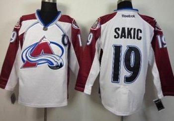 Colorado Avalanche 19 Joe Sakic White NHL Hockey Jersey