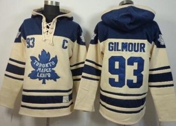 Toronto Maple Leafs 93 Doug Gilmour Cream Stitched NHL Sawyer Hooded Sweatshirt