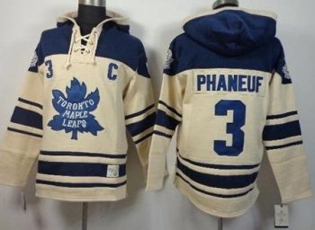 Toronto Maple Leafs 3 Dion Phaneuf Cream Stitched NHL Sawyer Hooded Sweatshirt