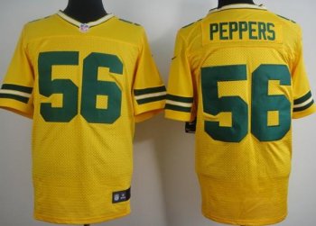 Nike Green Bay Packers 56 Julius Peppers Yellow Elite NFL Jerseys