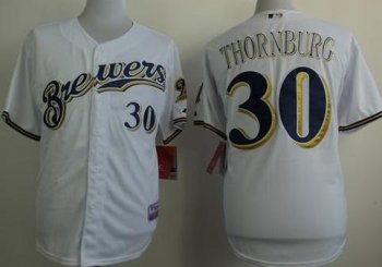 Milwaukee Brewers 30 Tyler Thornburg White Cool Base MLB Jerseys