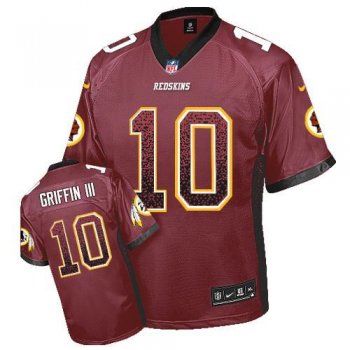 Youth Nike Washington Redskins 10 Robert Griffin III Burgundy Red Team Color Drift Fashion NFL Jerseys