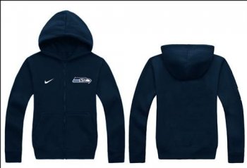 Nike Seattle Seahawks Authentic Logo Hoodie Navy Blue