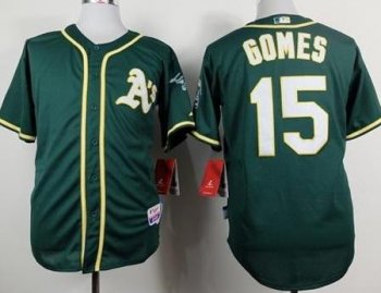 Oakland Athletics 15 Jonny Gomes Green Cool Base MLB Jersey