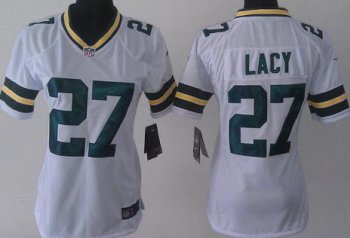 Women Nike Green Bay Packers 27 Eddie Lacy White NFL Jerseys