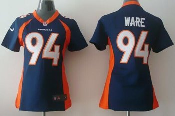 Women Nike Denver Broncos 94 DeMarcus Ware Blue NFL Jerseys