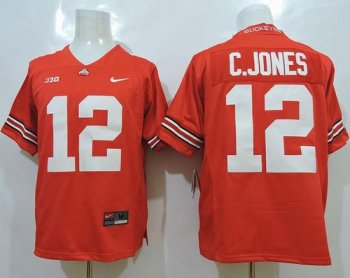 Buckeyes #12 Cardale Jones Red Limited Stitched NCAA Jersey