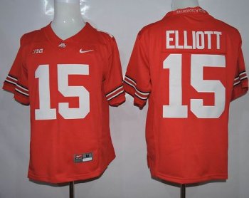 Buckeyes #15 Ezekiel Elliott Red Limited Stitched NCAA Jersey