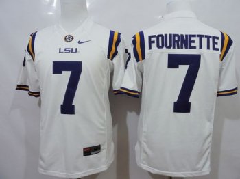 LSU Tigers #7 Leonard Fournette White Stitched NCAA Jersey