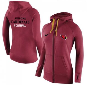 Women's Nike Arizona Cardinals Full-Zip Performance Hoodie Red