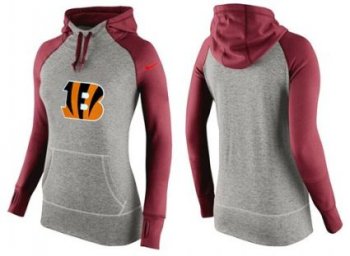 Women's Nike Cincinnati Bengals Performance Hoodie Grey & Red_3