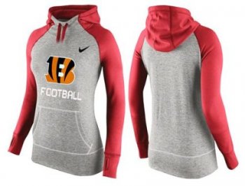 Women's Nike Cincinnati Bengals Performance Hoodie Grey & Red_1