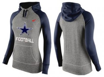 Women's Nike Dallas Cowboys Performance Hoodie Grey & Dark Blue_1