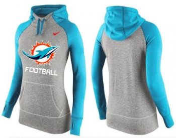 Women's Nike Miami Dolphins Performance Hoodie Grey & Blue_1