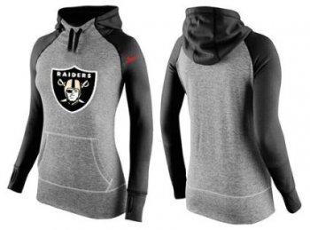 Women's Nike Oakland Raiders Performance Hoodie Grey & Black_2