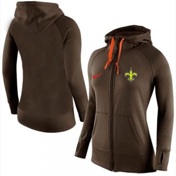 Women's Nike New Orleans Saints Full-Zip Performance Hoodie Brown