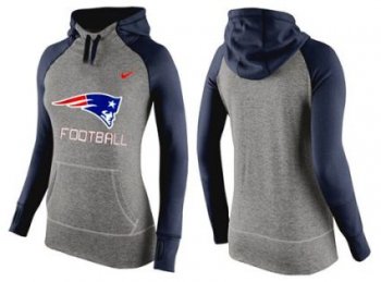 Women's Nike New England Patriots Performance Hoodie Grey & Dark Blue_1