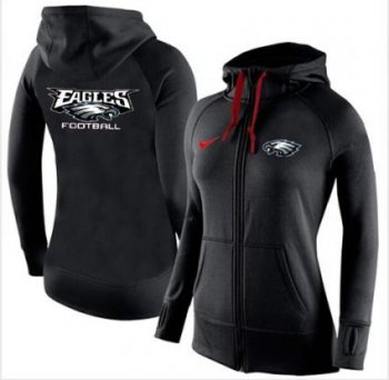 Women's Nike Philadelphia Eagles Full-Zip Performance Hoodie Black