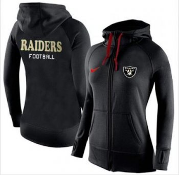 Women's Nike Oakland Raiders Full-Zip Performance Hoodie Black_1